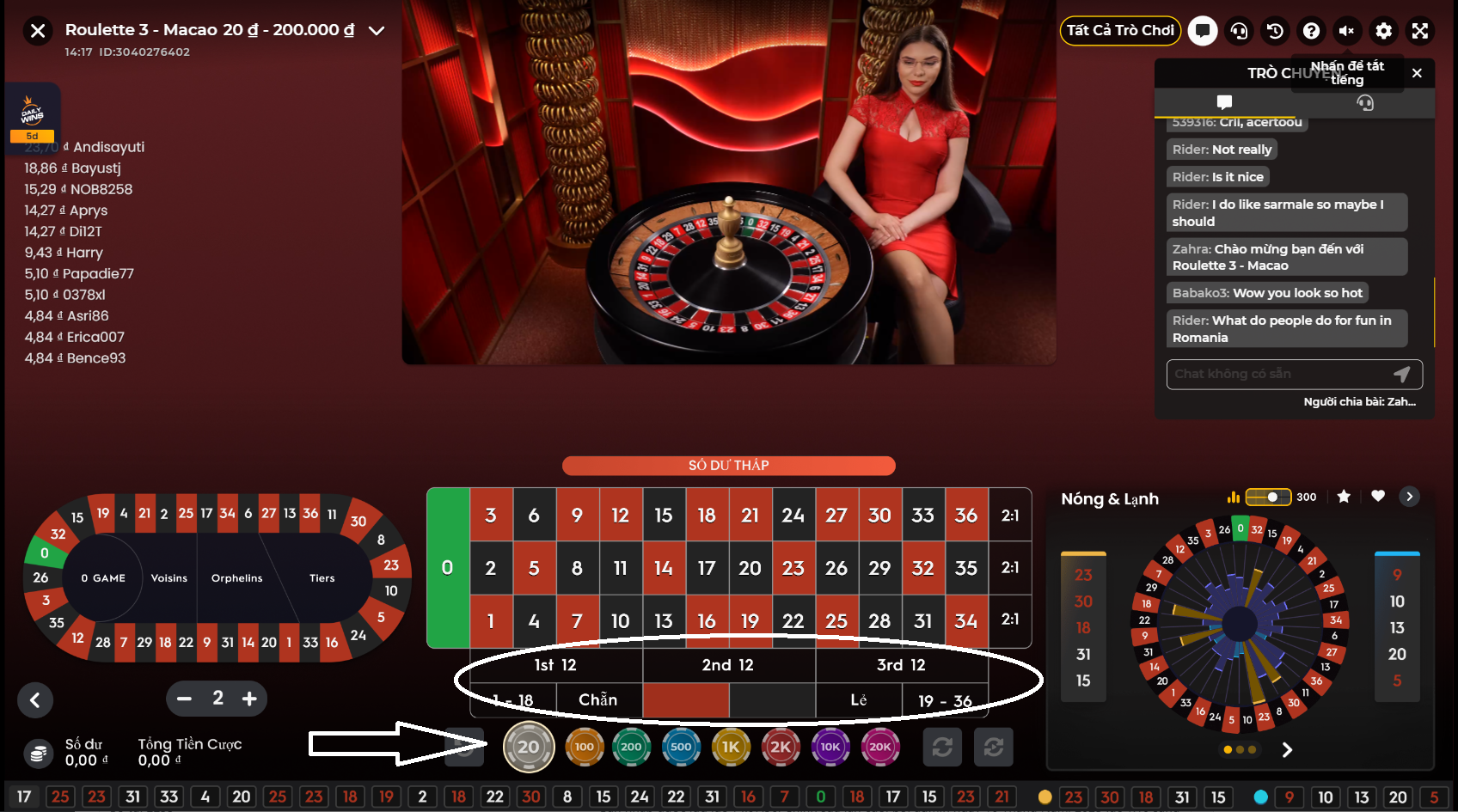 Hướng dẫn đặt cược tại bàn Roulette